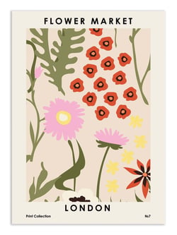 Affiche 50 x 70 cm -  Flower Market London - NKTN