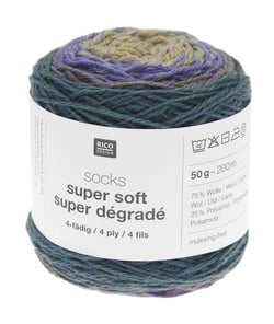 Laine à chaussette Socks Super Soft Super Dégradé 4 fils - Rico Design 06 Vert Forest