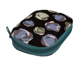 Pochette à couture 14x9cm bulles bleues vertes fonds noir