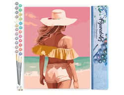 Peinture par Numéro Figured'Art - Beauté au bord de la mer - Kit de Loisir Créatif DIY Numéro d'Art Complet - 40x50cm sans châssis en bois