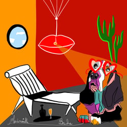 ALPHONSE LE FETARD - Oeuvre d’art 50x50 cm - création en édition limitée - Artiste Mademoiselle Bouche