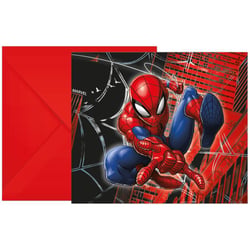 6 Invitations Spiderman Crime Fighter