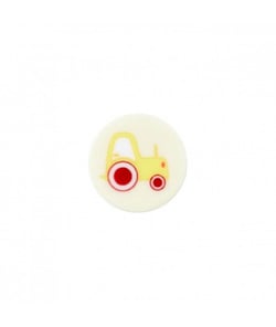 Carte de 3 boutons Tracteur Jaune 15mm - Union Knopf Jaune