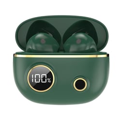 Ecouteurs Bluetooth 5.2 Etanches Réduction De Bruit Stéréo Sport Avec Boîtier Vert YONIS
