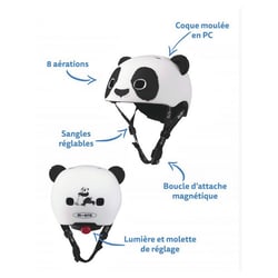 Casque de Protection Panda 3D pour Vélo et Trottinette – Taille M - Micro