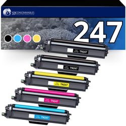 TN247 - Pack 5 toners Brother TN-247 compatibles HL-L3230CDW MFC-L3750CDW - 123CONSOMMABLES