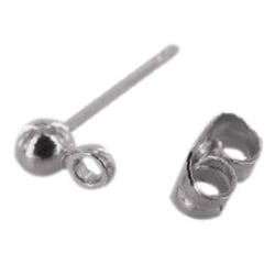 Boucles d'oreille clou à boule 13 mm Argenté 10 pièces