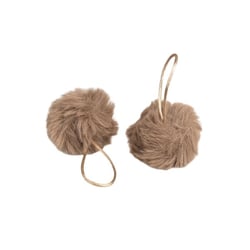 Pompon fourrure artificielle 50x60mm beige foncé