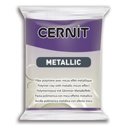 Pâte polymère - Opaque - A cuire - Pâte à modeler - Violet- Bloc de 56g - Cernit - Metallic