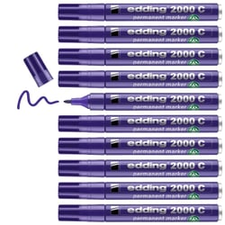 Lot de 10 marqueurs permanents pointe ronde 1,5-3 mm - EDDING 2000 C - Violet