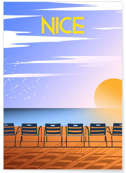 Affiche ville Nice | A3 : 29,7x42cm