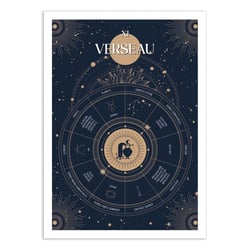 Affiche 30x40 cm - Verseau Signe du Zodiac - Frog Posters