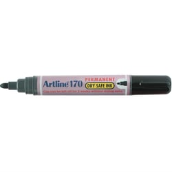 Lot de 12 marqueurs permanents indélébiles pointe conique 2 mm - ARTLINE - Dry Safe - Noir