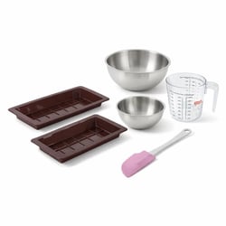 Set pâtisserie avec 2 moules à chocolat de Dubaï, 2 bols à mixer, verre mesureur et spatule Zenker