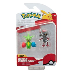 Pokémon - Pack 2 figurines Battle Figure Pack Scalpion, Rosélia  5 cm - Jazwares