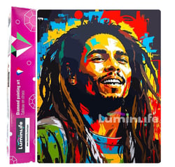 Diamond Painting Broderie Diamant LUMINLIFE 40x50cm, 100% strass, diamants ronds - Bob Marley