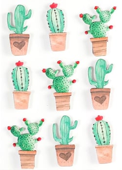 9 STICKERS CACTUS MEXICAIN EFFET 3D - 45
