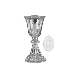 Motif en cire: Coupe + Hostie, 6 cm, argent, 1 pce