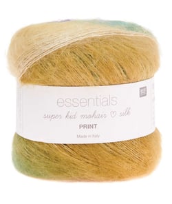 Pelote ESSENTIALS SUPER KID MOHAIR LOVES SILK PRINT 50 gr - Rico Design 14 Vert