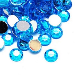 300 PERLES STRASS CABOCHON Bleu 4 mm Acrylique à coller - Dos Argenté - Creation Diy
