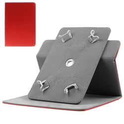 Housse Tablette Tactile 7 Pouces Universelle Etui Protection Rotation 360° Rouge YONIS
