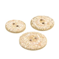 Bouton rond coquilles d'œufs 2 trous beige antilope