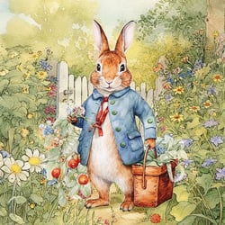 Lot de 4 serviettes en papier découpage collage 33 cm M. LAPIN AU JARDIN A 4000