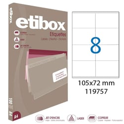Apli 119757 x5 - Etiquettes blanches format 105 x 72 mm - Carton de 5 boites réf.119757