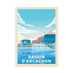 Affiche 30x40 cm - Bassin d'Arcachon - Olahoop Travel Posters