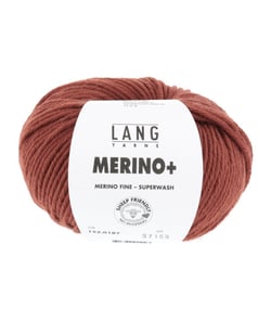 Pelote de Laine à tricoter MERINO + (PLUS) - Lang Yarns Rouge (187)