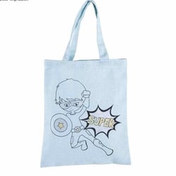 Sac en coton bleu  25 x 20 cm - super-héros
