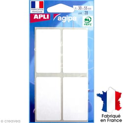 POCHETTE 28 ETQ BLANCHE  30X55