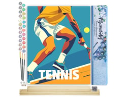 Peinture par Numéro Figured'Art - Affiche sportive Tennis - Kit de Loisir Créatif DIY Numéro d'Art Complet - 40x50cm toile roulée + châssis en bois à monter