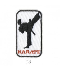 Ecussons Thermocollant Sport - Karaté - 5 X 3 cm - Mediac Blanc