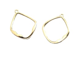 2 Pendentifs forme irrégulière 27*21mm doré