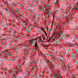 Tissu Coton Matelassé réversible digital Diana patchwork fleuris sur fond Rose