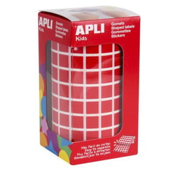Apli Agipa - Gommettes rouleau Carré 10x10 mm rouge x 6 372
