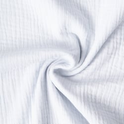 Tissu Double gaze de coton uni Bleu ciel