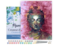 Peinture par Numéro Figured'Art avec Cadre - Bouddha précieux - Kit de Loisir Créatif DIY Numéro d'Art Complet - 40x50cm toile tendue sur châssis