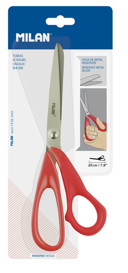 Blister ciseaux de bureau rouges basiques 20 cm