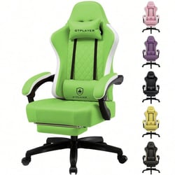Chaise gaming ergonomique GTPLAYER Papillon - Similicuir - Vert - 55 x 51 x 130 cm
