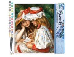 Peinture par Numéro Figured'Art - Jeunes Filles Lisant - Renoir - Kit de Loisir Créatif DIY Numéro d'Art Complet - 40x50cm sans châssis en bois