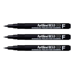 Lot de 3 marqueurs permanents pointe fine 0,5 mm - ARTLINE - Noir - 853