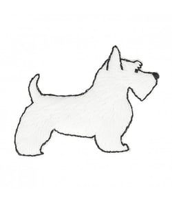 Ecussons Thermocollant Chien Scottish 4 X 5 cm - Mediac Blanc