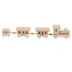 Train en bois miniature a peindre - Rico Design - Beige