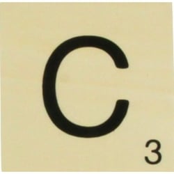 Grande lettre en bois façon scrabble 10 cm Lettre C