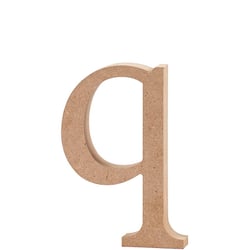 Lettre, q, H : 12,2 cm, ép. 2 cm, 1 pièce