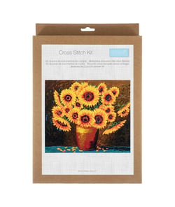 Kit Extra-large de point de croix compté - Fleurs de Tournesol - 53,5 x 46,5 cm - Trimits Multicolore