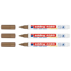 Lot de 3 marqueurs craie liquide EDDING 4085 - Pointe ronde 1-2 mm - Cuivre