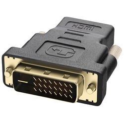 Convertisseur Vidéo HDMI Femelle vers DVI Mâle Bidirectionnel Noir Plaqué Or